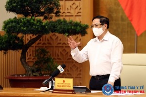 Thủ tướng Phạm Minh Chính: Phòng là cơ bản, là chiến lược, là lâu dài, là quyết định; chống là quan trọng, thường xuyên và quyết liệt kết hợp tư tưởng chỉ đạo “chống dịch như chống giặc”. Ảnh VGP